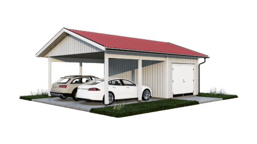 Garage med carport Malmö – Komplett Exteriör